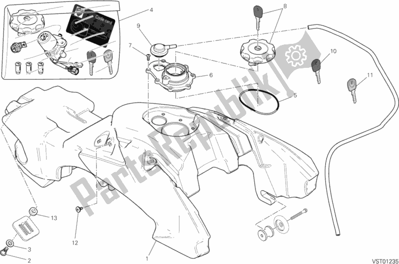 Todas as partes de Tanque De Combustível do Ducati Hypermotard SP 821 2013